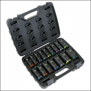 Sealey AK5818M Premier Deep Impact Socket Set 1/2 inch Sq Drive 16pc