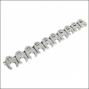 Sealey AK598 Premier Crow's Foot Spanner Set 3/8 inch Sq Drive 10pc