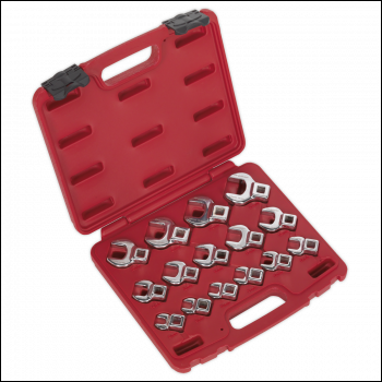 Sealey AK59891 Premier Crow's Foot Open-End Spanner Set 3/8 inch Sq Drive 15pc
