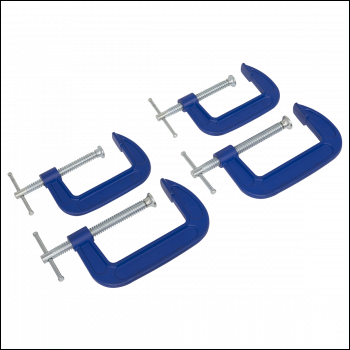 Sealey AK6003SET G-Clamp Set 75mm & 100mm 4pc