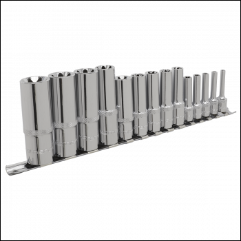 Sealey AK6114 Premier TRX-Star* Deep Socket Set 1/4 inch , 3/8 inch  & 1/2 inch Sq Drive E4-E24 14pc