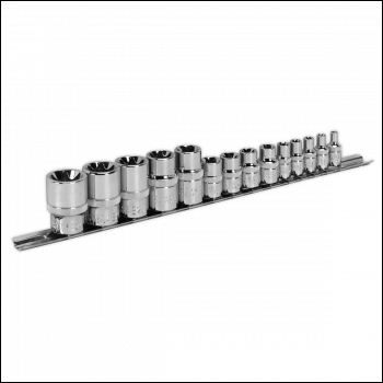 Sealey AK618 Premier TRX-Star* Socket Set 1/4 inch , 3/8 inch  & 1/2 inch Sq Drive E4-E24 14pc
