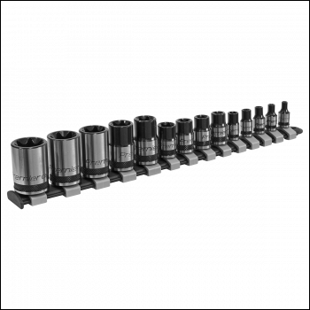 Sealey AK618B Premier Black TRX-Star* Socket Set 1/4 inch , 3/8 inch  & 1/2 inch Sq Drive E4-E24 14pc