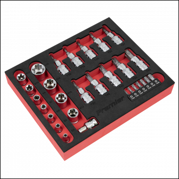 Sealey AK6193 Premier TRX-Star* Socket & Security Bit Set 1/4 inch Sq & 3/8 inch Sq Drive 29pc