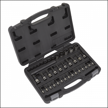 Sealey AK6197B Premier Black TRX-Star* Socket & Security Socket Bit Set 1/4 inch , 3/8 inch  & 1/2 inch Sq Drive 38pc