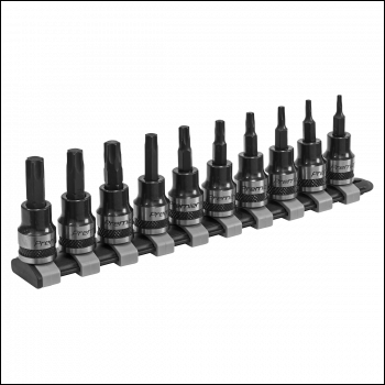 Sealey AK6207B Premier Black TRX-Star* Socket Bit Set 3/8 inch Sq Drive 10pc