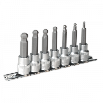 Sealey AK621 Premier Ball-End Hex Socket Bit Set 3/8 inch Sq Drive 7pc