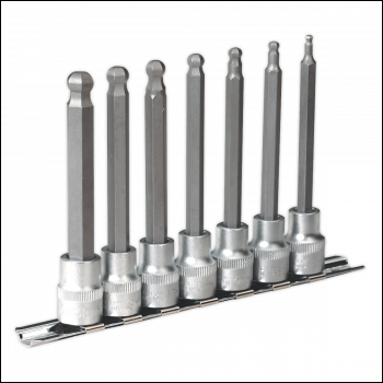 Sealey AK6212 Premier Ball-End Hex Socket Bit Set 3/8 inch Sq Drive 7pc