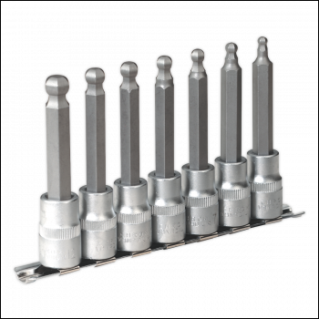 Sealey AK622 Premier Ball-End Hex Socket Bit Set 1/2 inch Sq Drive 7pc