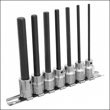 Sealey AK62254 Premier Hex Socket Bit Set 3/8 inch Sq Drive 110mm 7pc