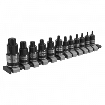 Sealey AK6228B Premier Black Stubby TRX-Star* Socket Bit Set 1/4 inch , 3/8 inch  & 1/2 inch Sq Drive 12pc