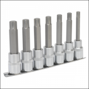 Sealey AK6235 Premier Ribe Socket Bit Set 1/2 inch Sq Drive 100mm 7pc