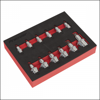 Sealey AK6245 Premier Stubby TRX-Star* Socket Bit Set 1/4 inch , 3/8 inch  & 1/2 inch Sq Drive 12pc