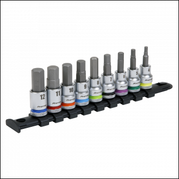 Sealey AK6250 Premier Platinum Hex Socket Bit Set 3/8 inch Sq Drive 9pc