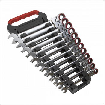 Sealey AK63942 Premier Platinum Flexi-Head Ratchet Combination Spanner Set 12pc