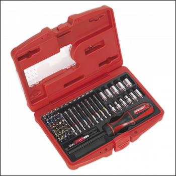 Sealey AK64903 Premier Fine Tooth Ratchet Screwdriver & Accessory Set 51pc
