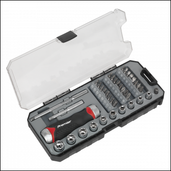 Sealey AK64905 Premier Fine Tooth Ratchet Screwdriver Socket & Bit Set 38pc
