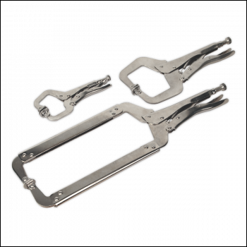Sealey AK66 Premier Locking C-Clamp Set 3pc