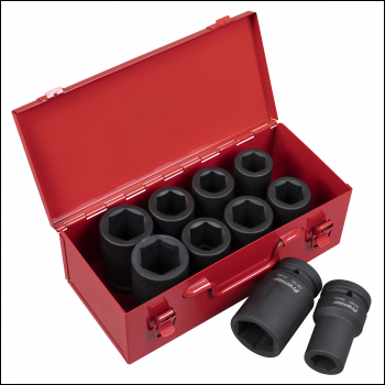 Sealey AK689 Premier Metric/Imperial Deep Impact Socket Set 1 inch Sq Drive 10pc