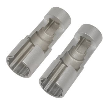 Sealey AK6902 Slim Profile Diesel Piezo Injector Pipe Sockets 3/8 inch Sq Drive 17 & 18mm 2pc