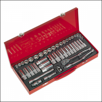 Sealey AK692 Socket Set 45pc 3/8 inch Sq Drive 6pt WallDrive® - Metric/Imperial