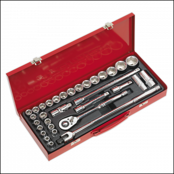 Sealey AK693 Premier Metric/Imperial Socket Set 1/2 inch Sq Drive 32pc