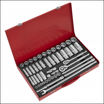 Sealey AK6942 Premier Socket Set 3/8 inch  & 1/2 inch Sq Drive 50pc