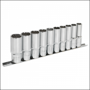 Sealey AK70610D Premier Total Drive® Deep Socket Set 1/2 inch Sq Drive 10pc