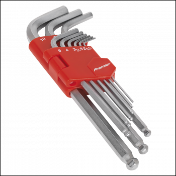 Sealey AK7139 Premier Long Ball-End Hex Key Set 9pc