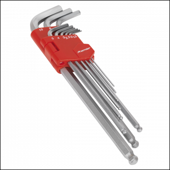 Sealey AK7140 Premier Extra-Long Ball-End Hex Key Set 9pc