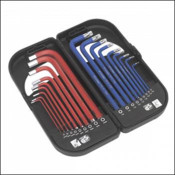 Sealey AK7176 Premier Long Anti-Slip TRX-Star* & Ball-End Hex Key Set 18pc
