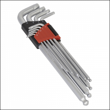 Sealey AK7180 Premier Lock-On™ Extra-Long Ball-End Hex Key Set 9pc