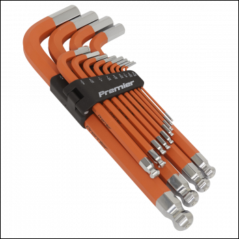 Sealey AK71870 Premier Imperial Jumbo Anti-Slip Ball-End Hex Key Set 13pc