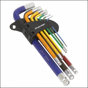 Sealey AK7190 Premier Long Ball-End Hex Key Set 9pc