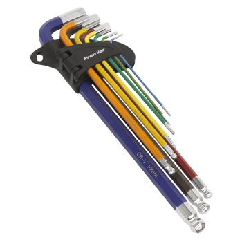 Sealey AK7191B Premier Extra-Long Ball-End Hex Key Set 9pc