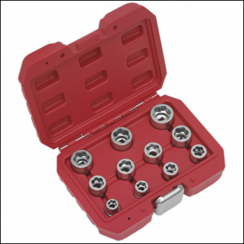 Sealey AK7281 Premier Bolt Extractor Socket Set 3/8 inch Sq Drive 11pc