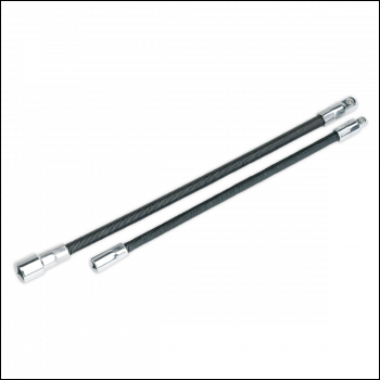Sealey AK7342 Premier Flexible Extension Adaptor Set 1/4 inch Sq x 254mm & 3/8 inch Sq x 305mm 2pc