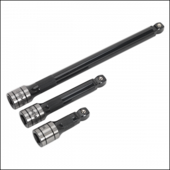 Sealey AK7692 Premier Black Wobble/Rigid Extension Bar Set 1/2 inch Sq Drive 3pc