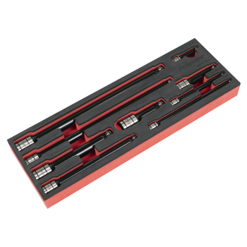 Sealey AK7693 Premier Black Wobble/Rigid Extension Bar Set 1/4 inch , 3/8 inch  & 1/2 inch Sq Drive 9pc - Premier Black
