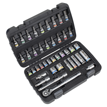 Sealey AK7915 Socket & Socket Bit Set 3/8 inch Sq Drive 42pc