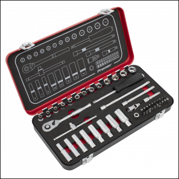 Sealey AK7920 Premier Platinum Socket Set 1/4 inch Sq Drive 49pc