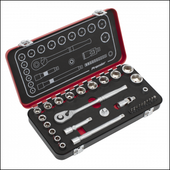 Sealey AK7921 Premier Platinum Socket Set 3/8 inch Sq Drive 31pc