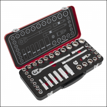 Sealey AK7923 Premier Platinum Metric/Imperial Socket Set 3/8 inch Sq Drive 37pc