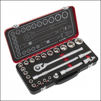 Sealey AK7924 Premier Platinum Socket Set 1/2 inch Sq Drive 24pc