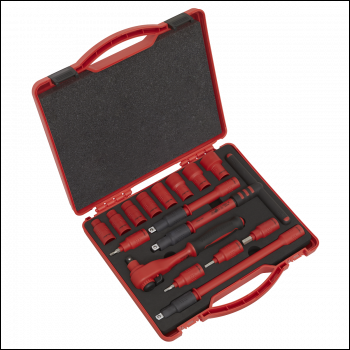 Sealey AK7940 Premier Insulated Socket Set 3/8 inch Sq Drive 16pc - VDE Approved