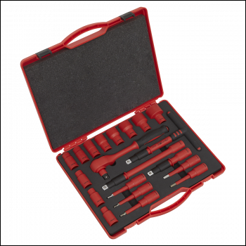 Sealey AK7941 Premier Insulated Socket Set 1/2 inch Sq Drive 20pc - VDE Approved