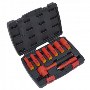 Sealey AK7942 Premier Insulated Socket Set 3/8 inch Sq Drive 9pc - VDE Approved