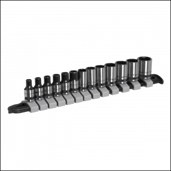 Sealey AK7990 Premier Black Socket Set 1/4 inch Sq Drive 13pc