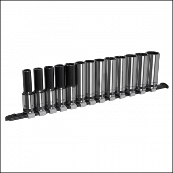 Sealey AK7995 Premier Black Deep Socket Set 1/2 inch Sq Drive 13pc