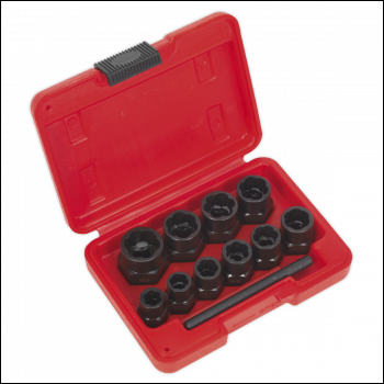 Sealey AK8184 Bolt Extractor Set 11pc 3/8 inch Sq Drive or Spanner